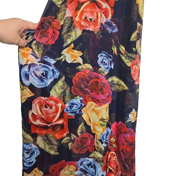 Show Me Your Mumu Floral Bronte Halter Maxi Dress Side Slits Size XS - Picture 5 of 11